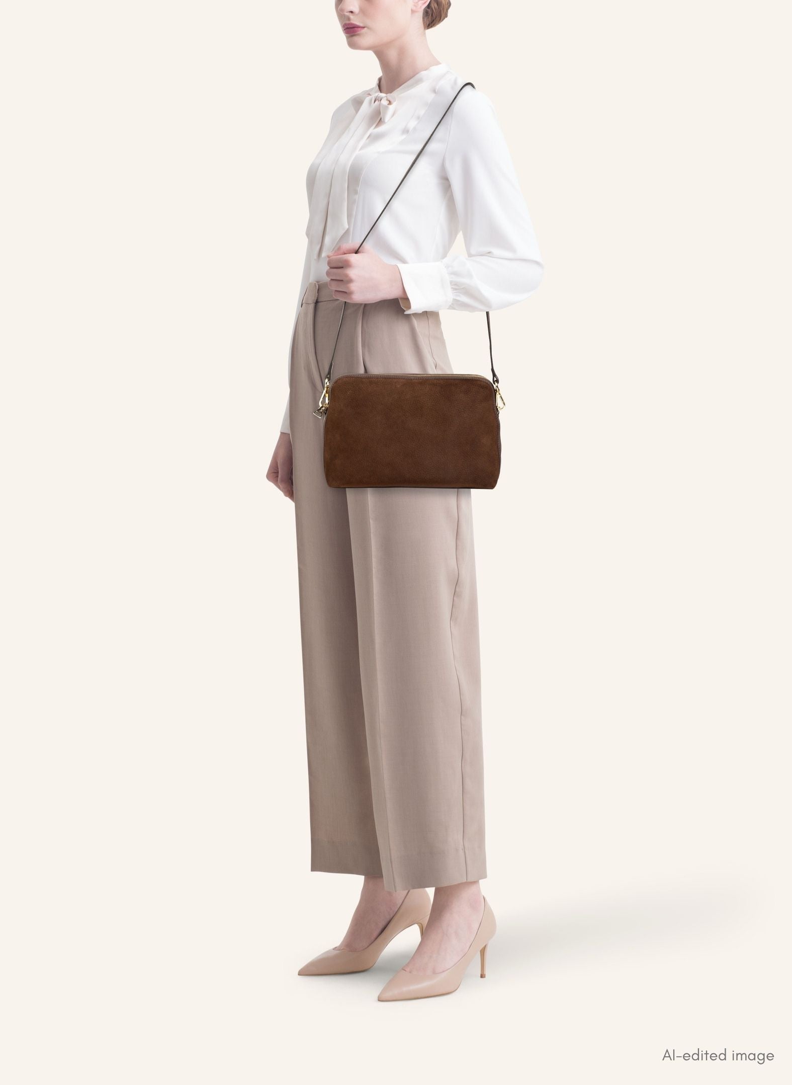 '1789' Medium Crossbody bag Nubuck Castano