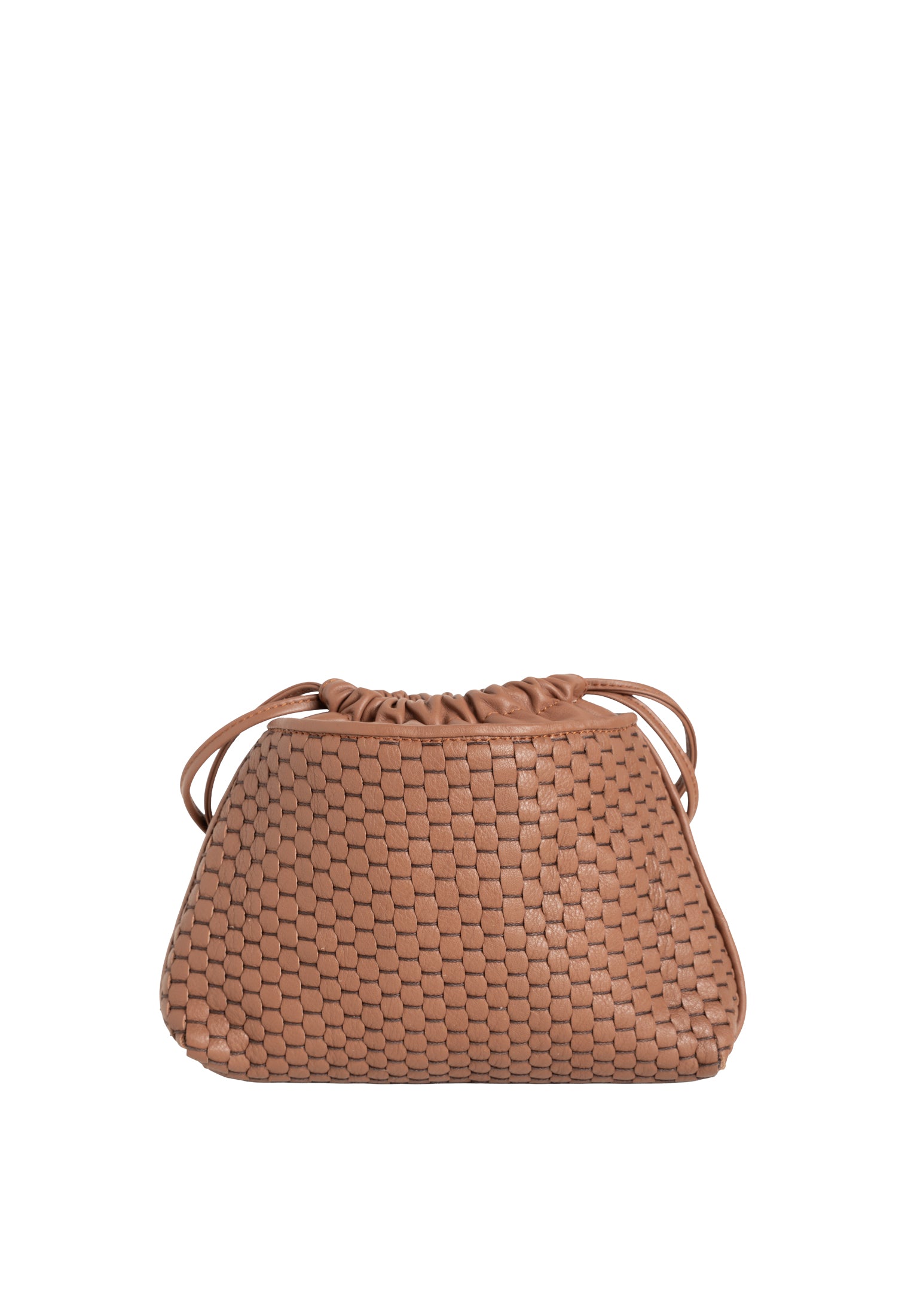 "828" Pouch aus gewebtem Leder Brandy