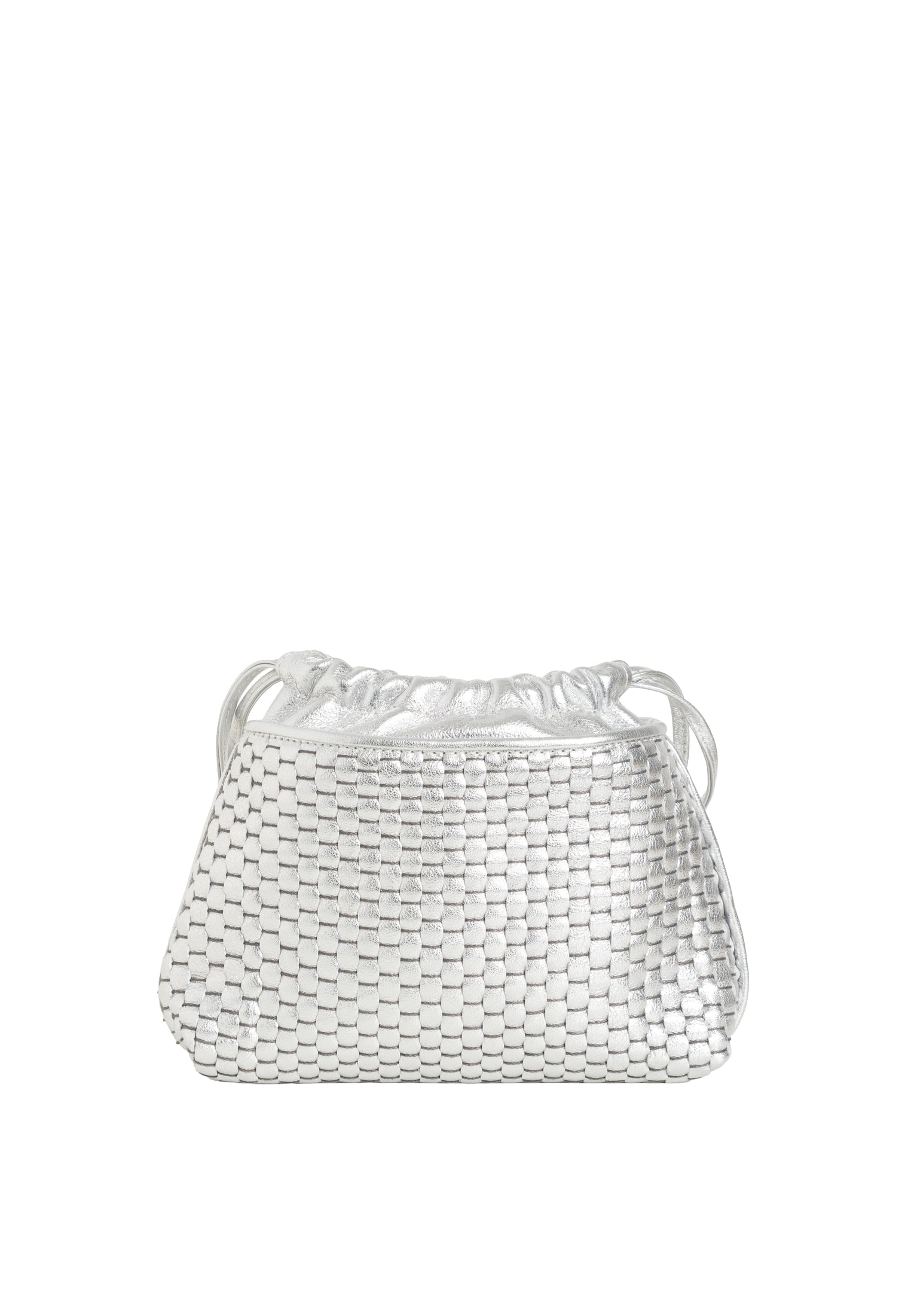 "828" Pouch aus gewebtem Leder Silber