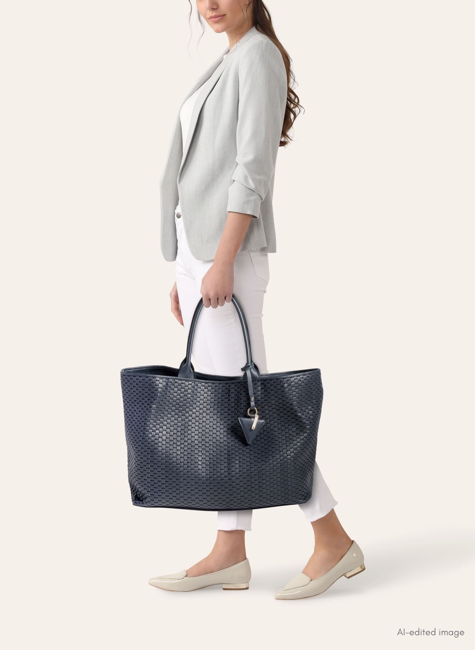 Large "60" Marineblau Tote Bag