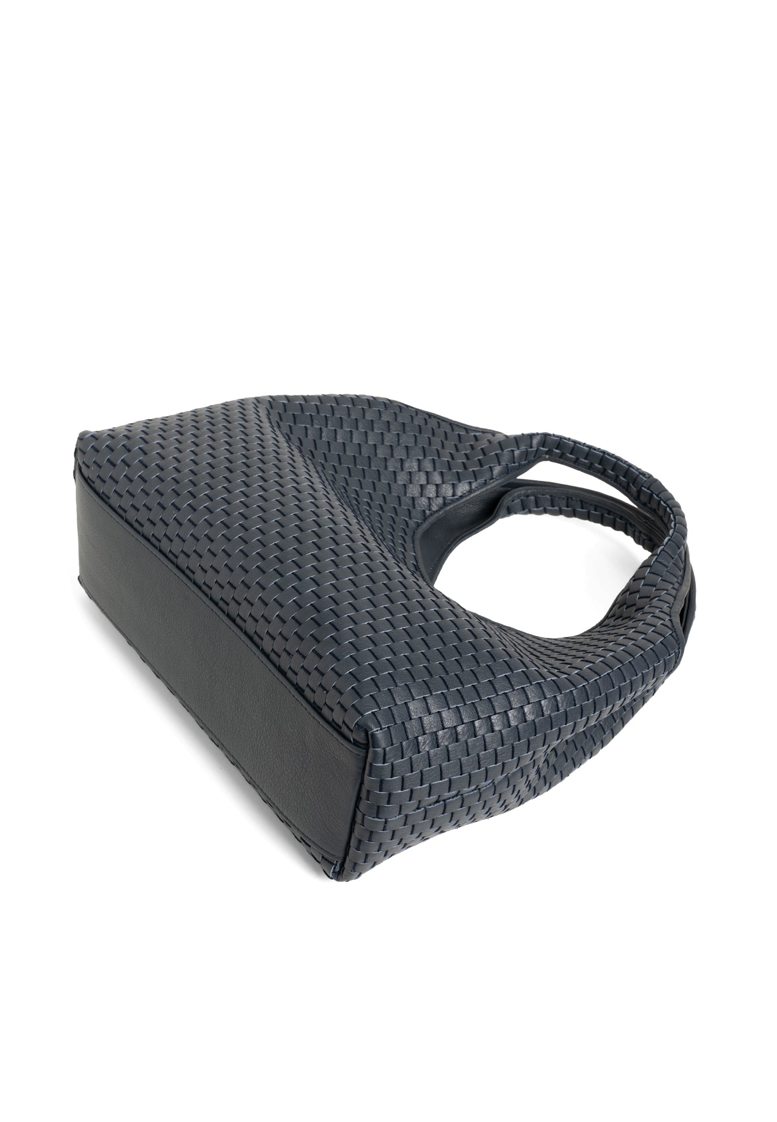 Close-up of the Parise in Navy Blue 1312 Handlebag’s base, designed for comfort and easy cleaning