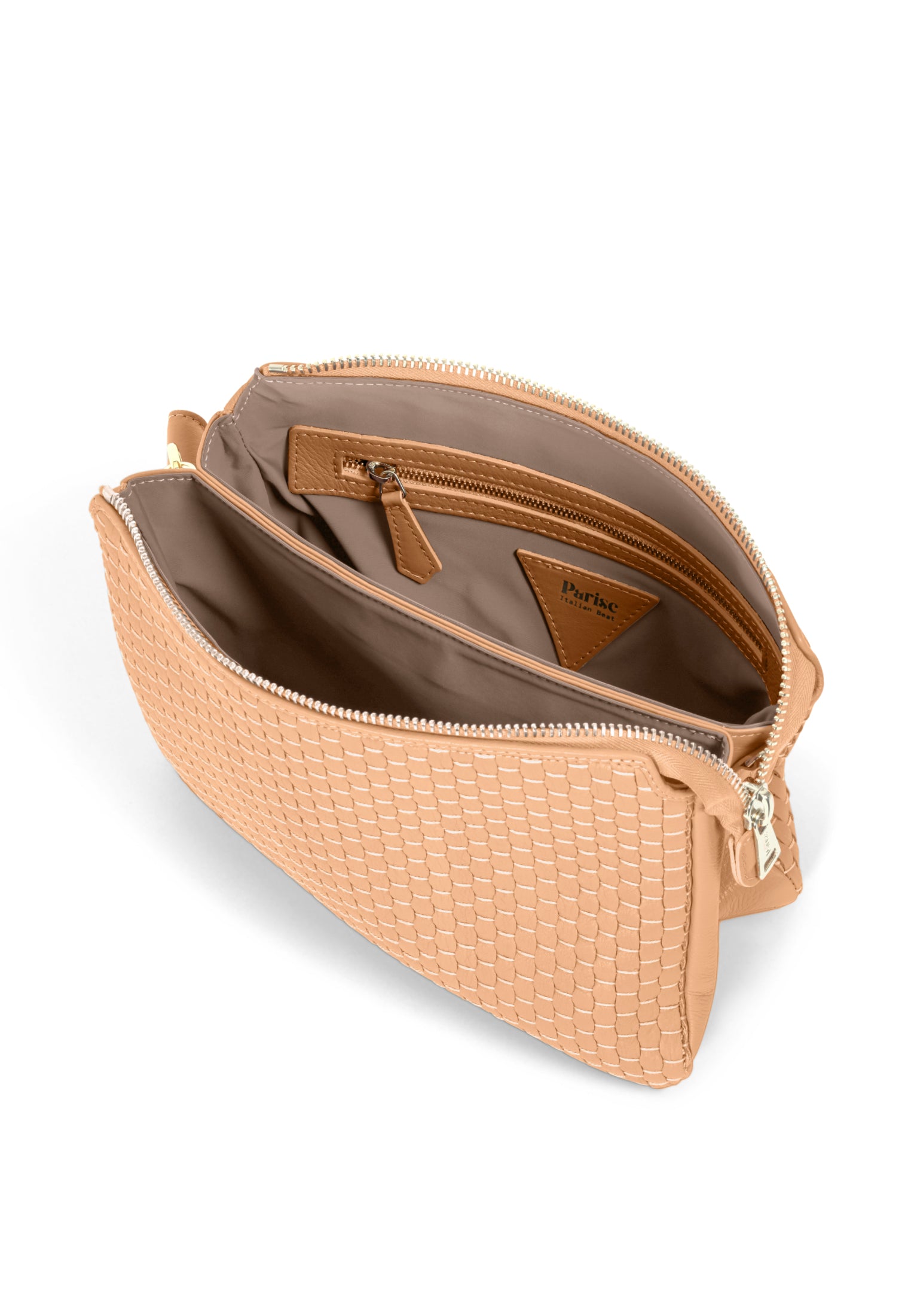 Interior view of the 21 Crossbody Bag, with premium leather lining and functional pocket.