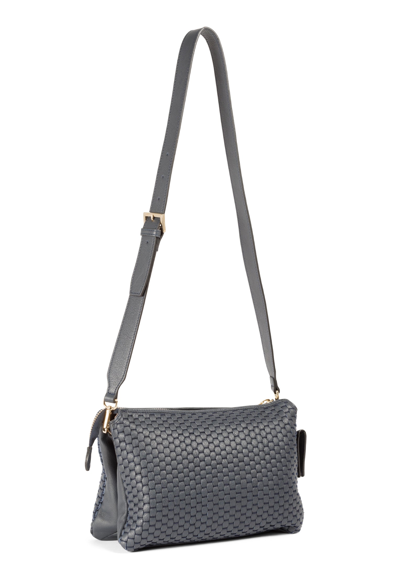 Side profile of the 21 Crossbody Bag, showcasing the adjustable and removable shoulder strap.