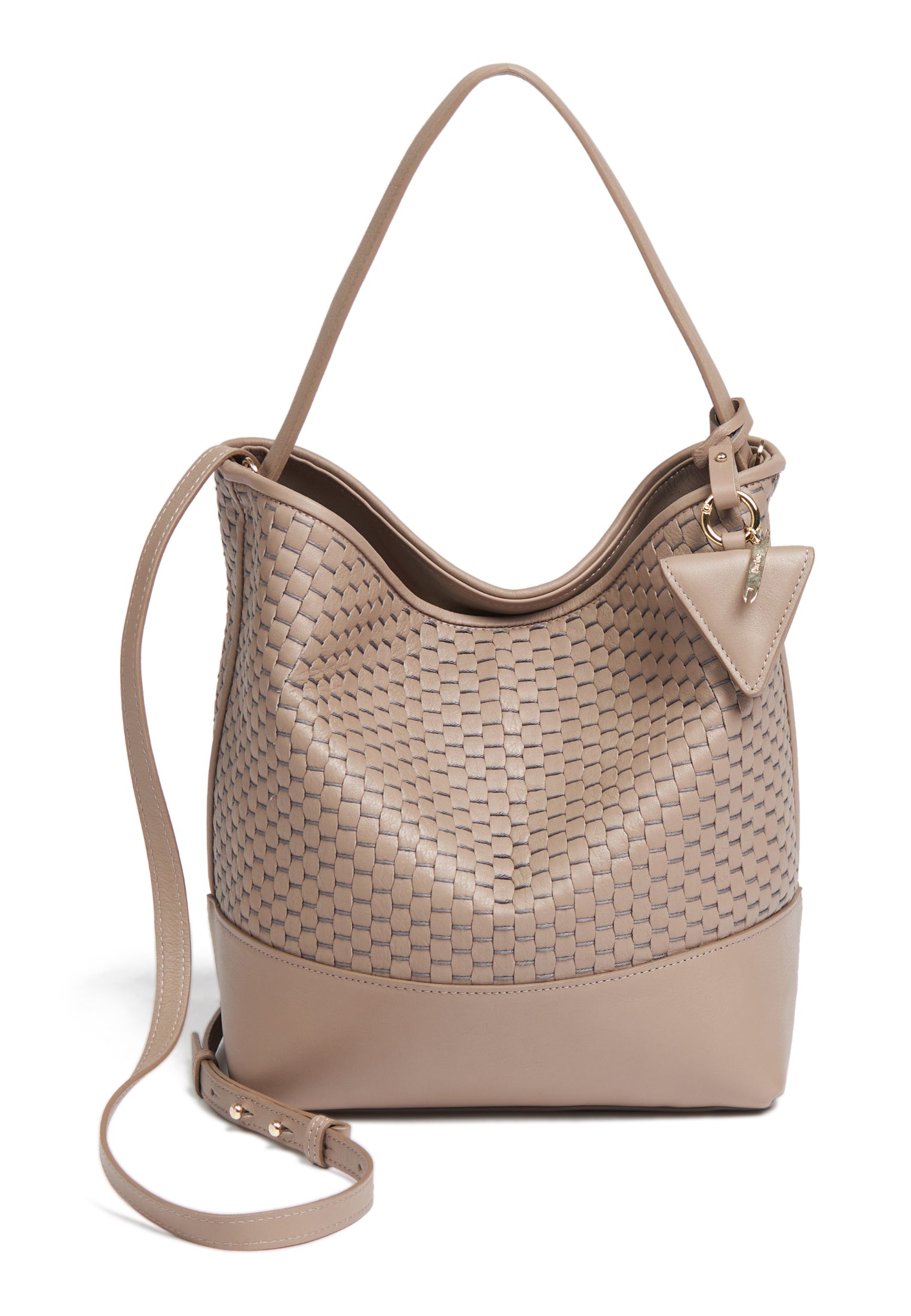 Parise 51 Large Bucket bag frontal view showcasing the adjustable and removable shoulder strap.