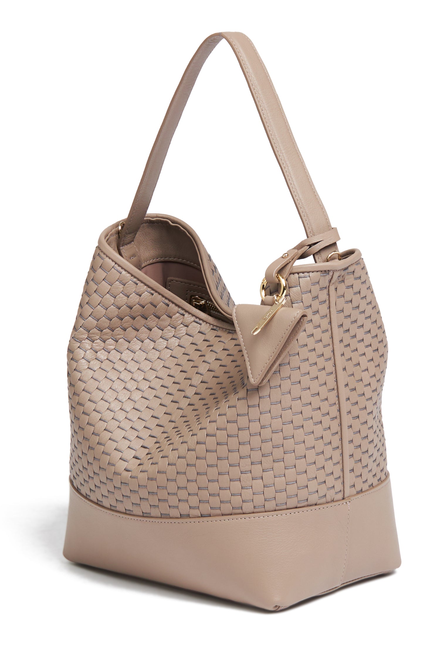 Side profile of the 51 Large Bucket Bag, highlighting its spacious and elegant structure.