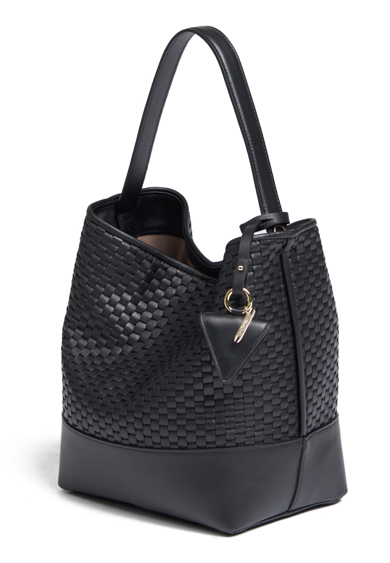 Side profile of the 51 Large Bucket Bag, highlighting its spacious and elegant structure.