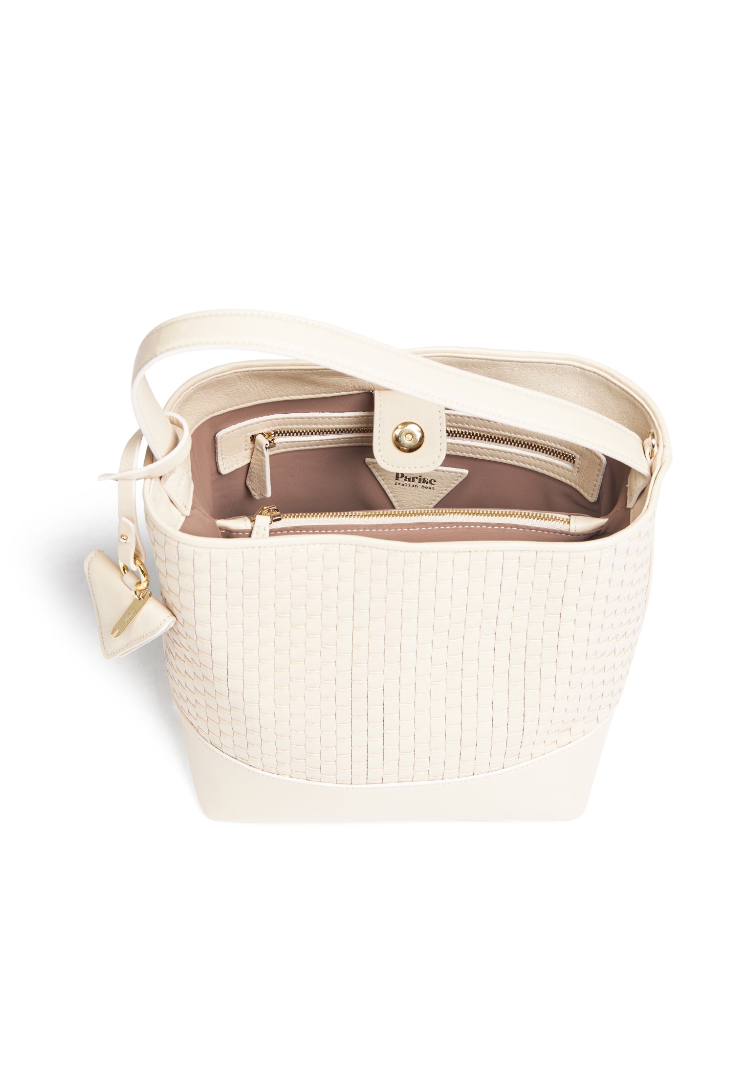 Interior of the 51 Large Bucket Bag, featuring a spacious compartment and premium cotton lining.