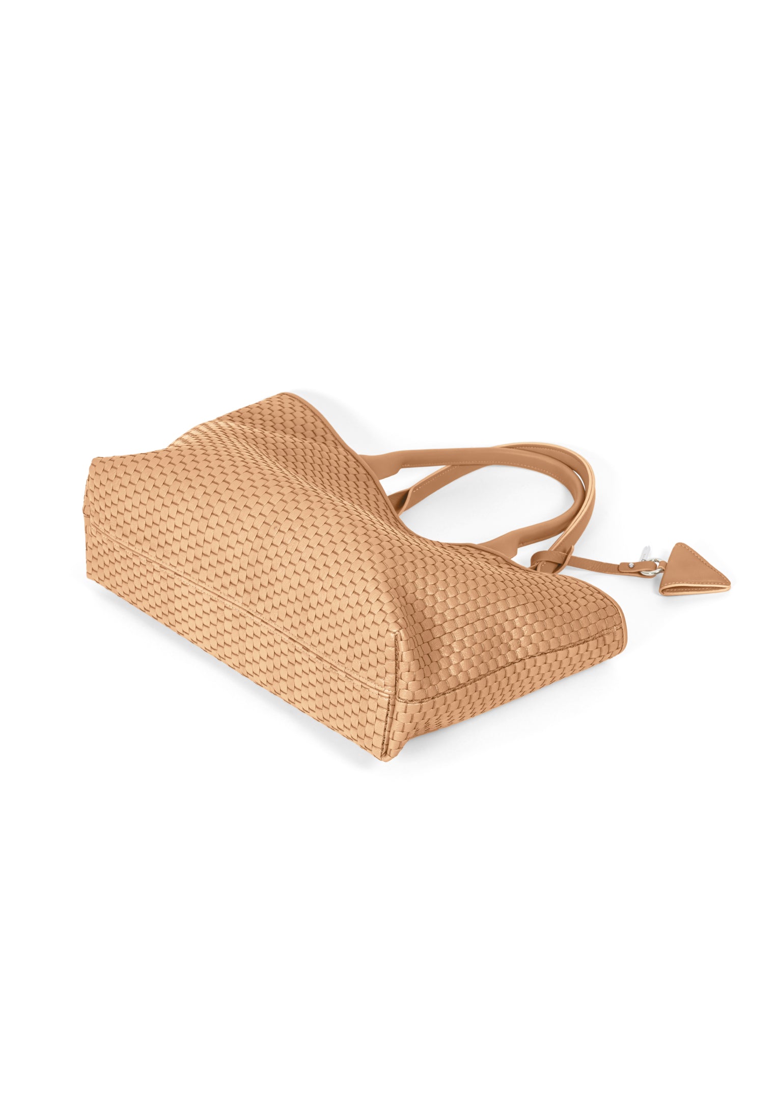 Flatlay of the 60 Medium Tote bag in Camel with accessories, emphasizing its versatility and timeless elegance.