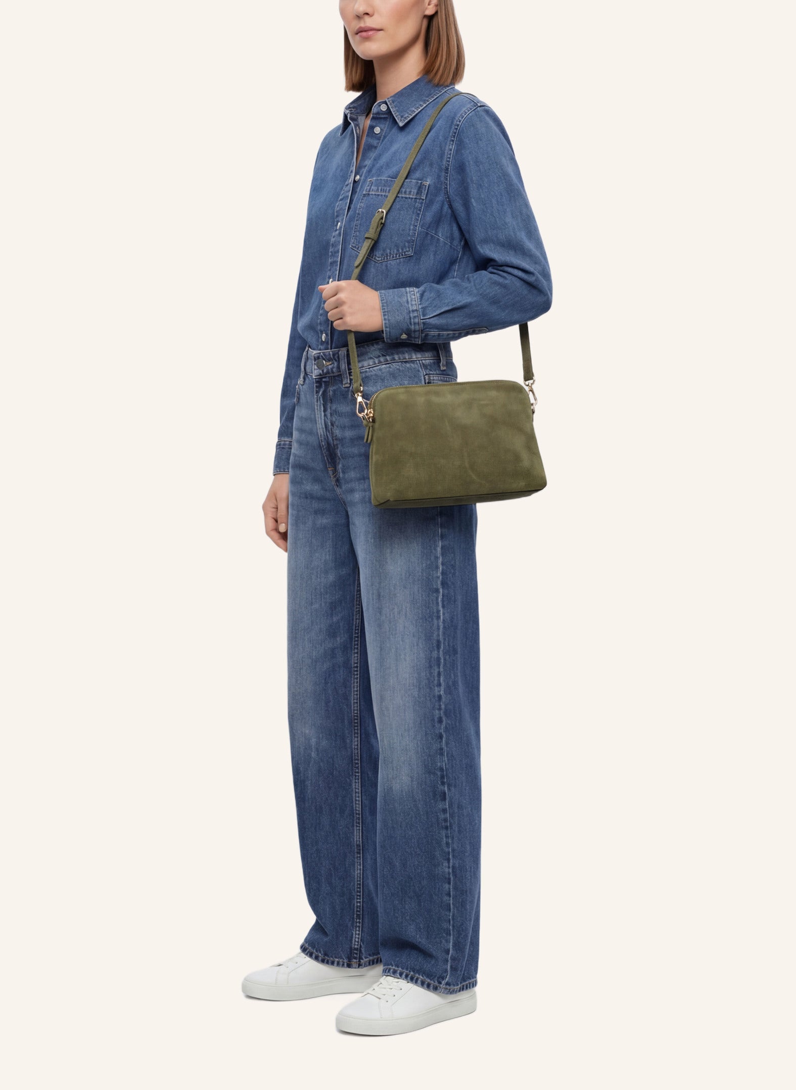 '1789' Regular Crossbody bag Nubuck Oliva