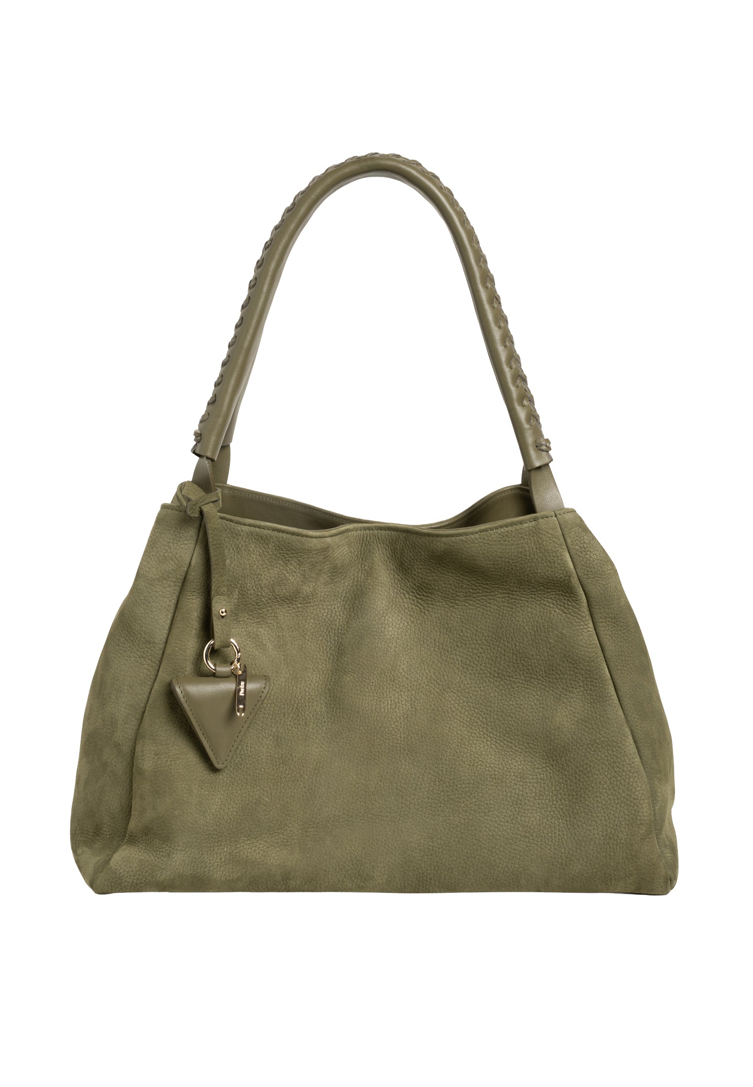 '09' ohne Fransen Nubuk Khaki Dunkelgrün