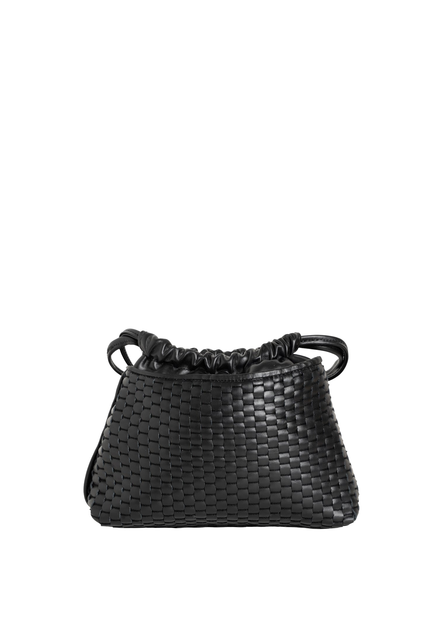 "828" Pouch aus gewebtem Leder Schwarz