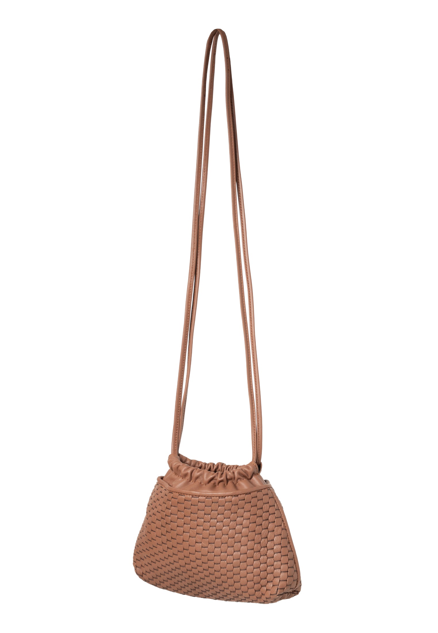 "828" Pouch aus gewebtem Leder Brandy