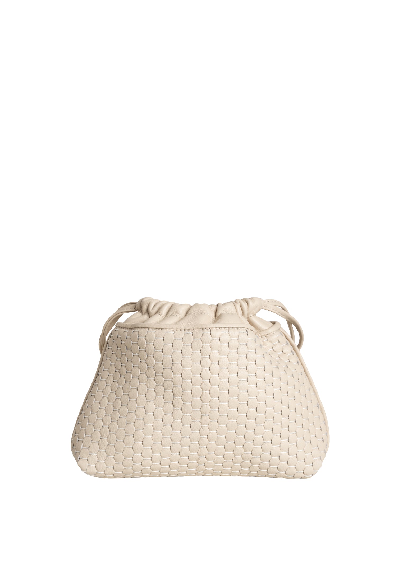 "828" Pouch aus gewebtem Leder Elfenbein