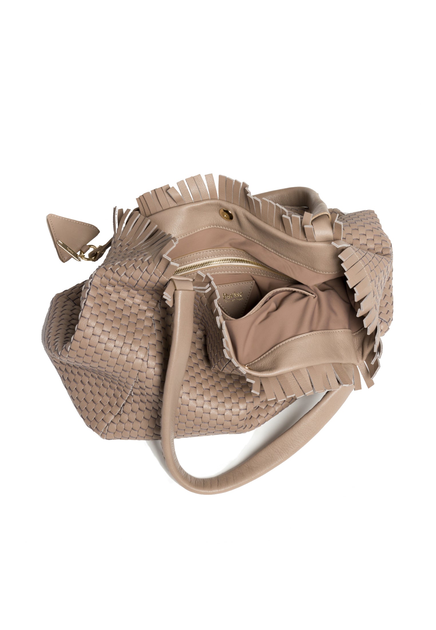 Interior view of the 09 Regular Acacia bag, displaying its spacious compartment and 100% cotton lining