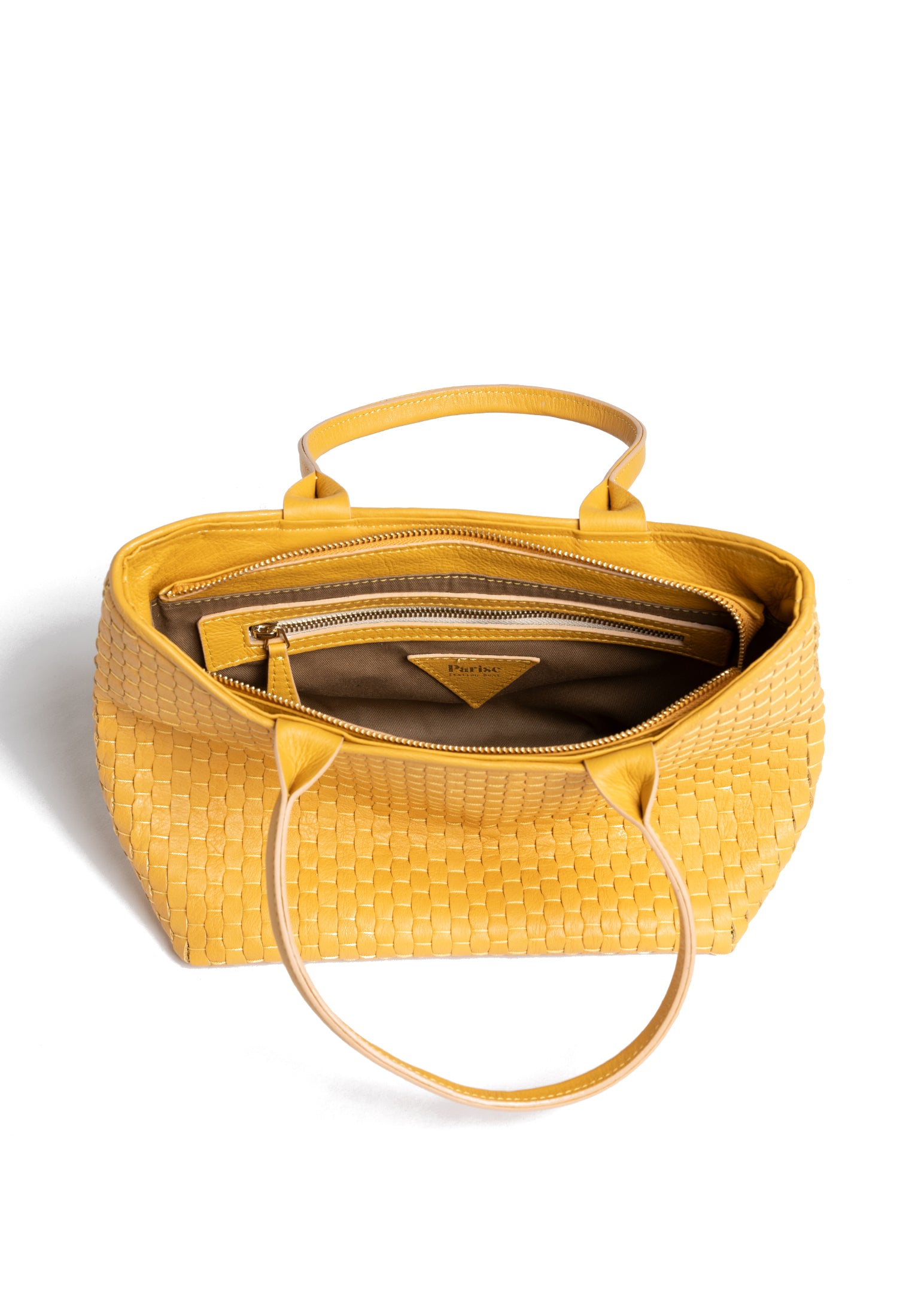 Inside look of 176 bag, spacious design with secure closure.