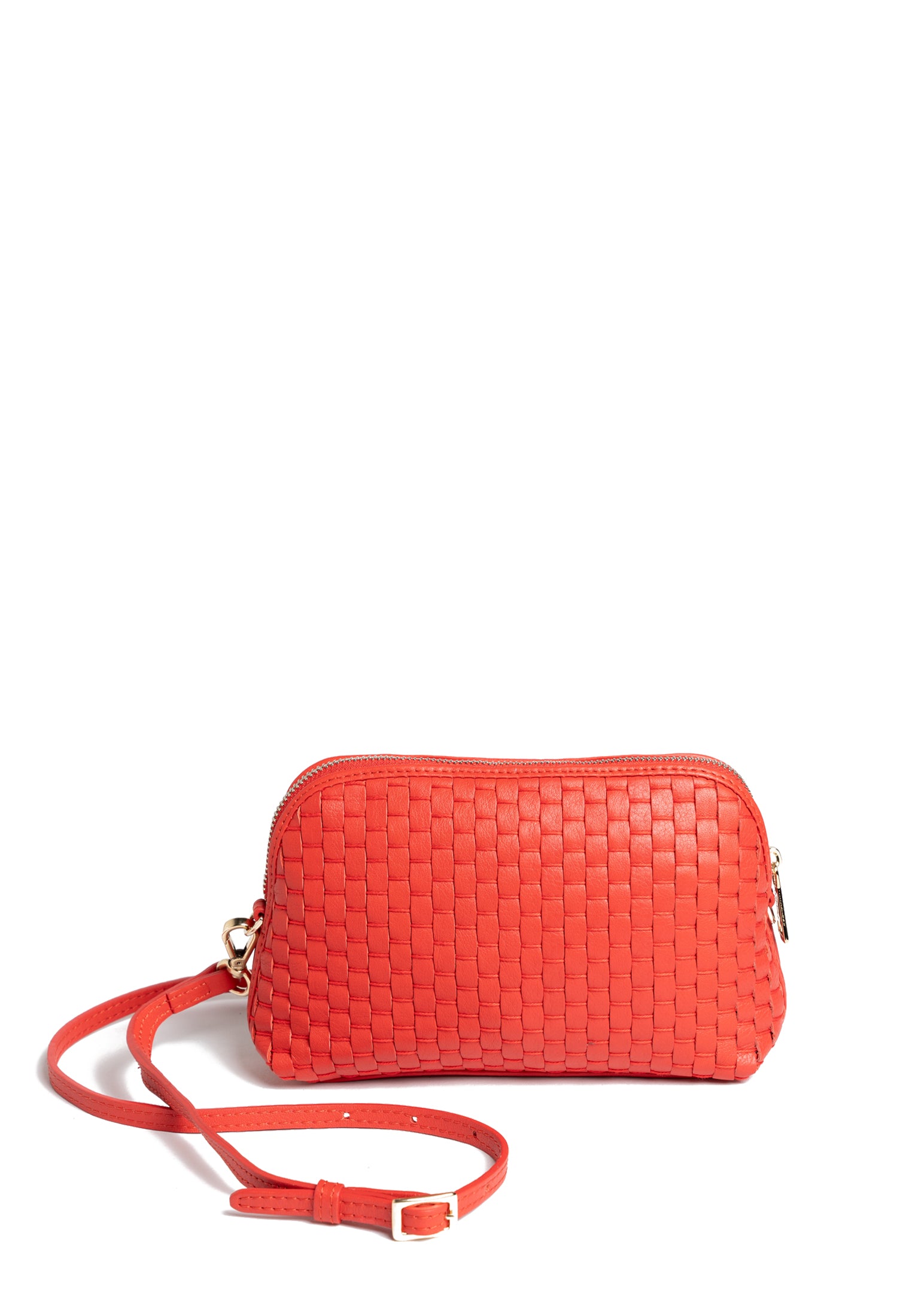 1789 Small crossbody bag front view, showcasing handwoven leather and structured design.