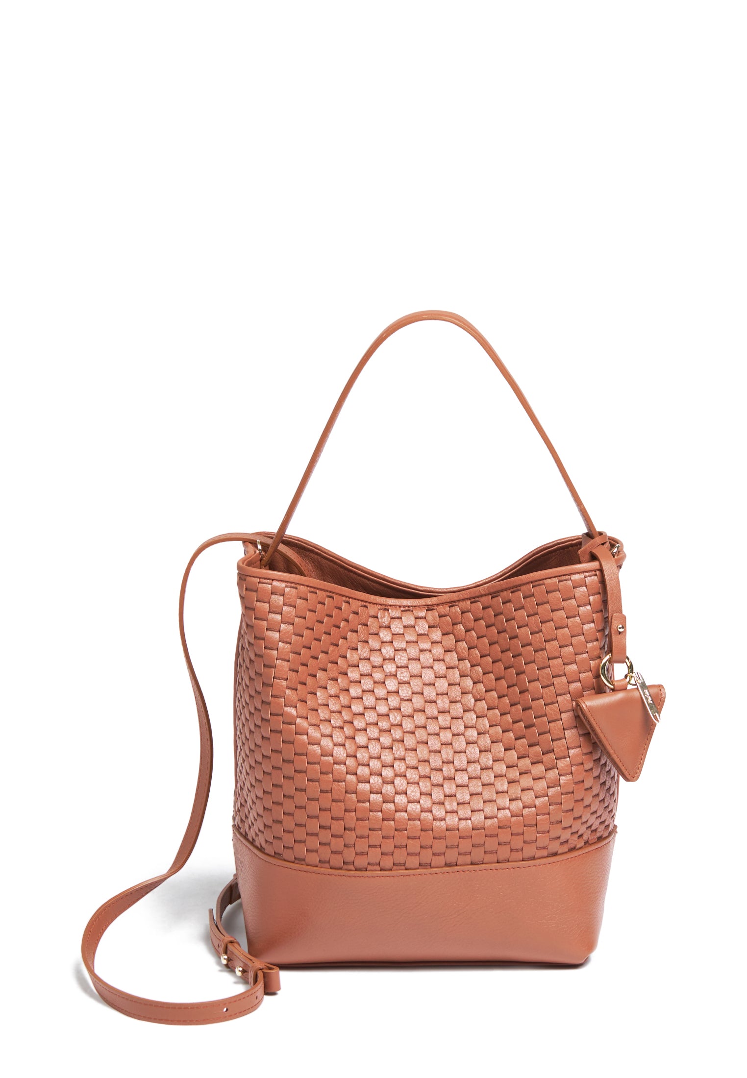 Parise 51 Large Bucket bag frontal view showcasing the adjustable and removable shoulder strap.