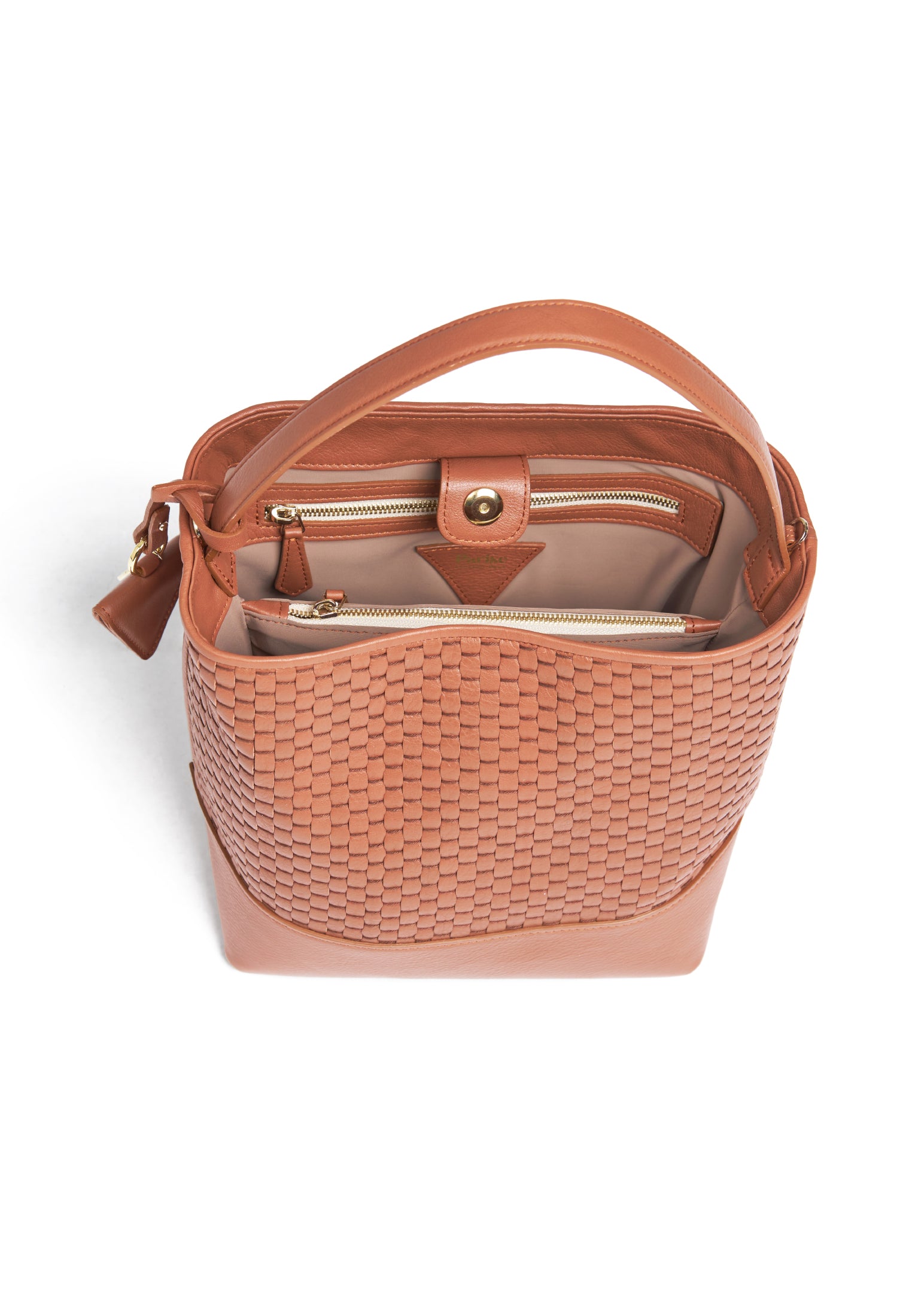 Interior of the 51 Large Bucket Bag, featuring a spacious compartment and premium cotton lining.