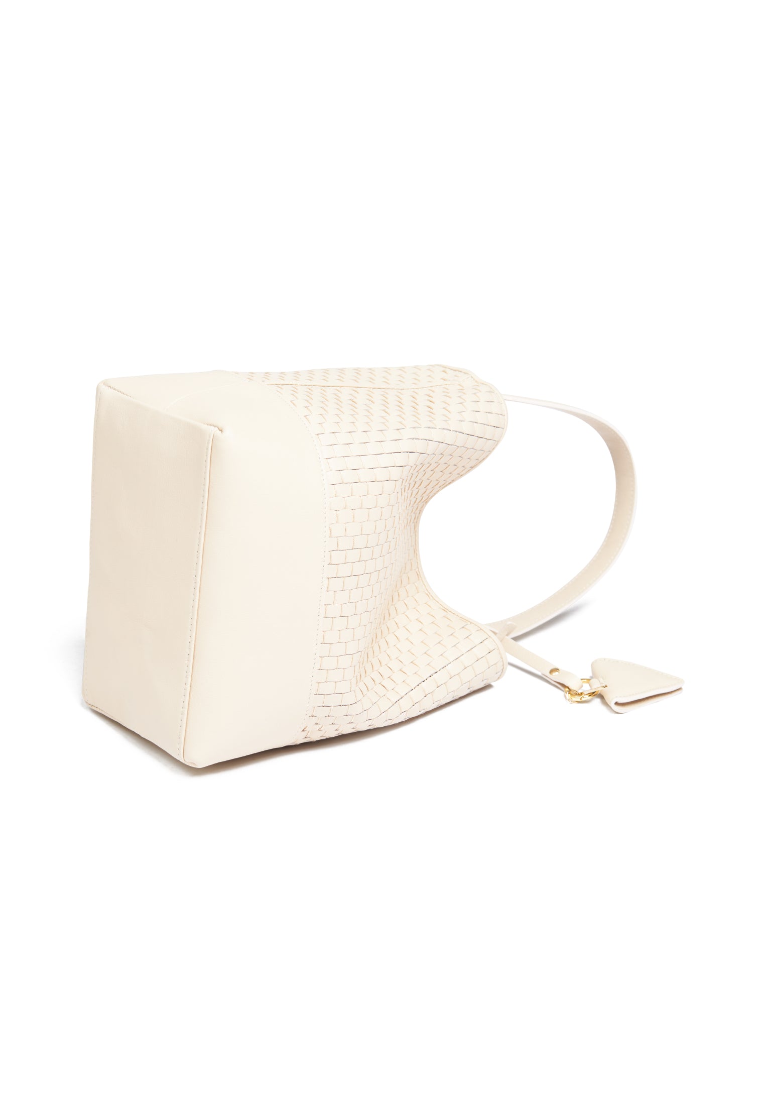 Flat view of the 51 Large Bucket bag with accessories, emphasizing its versatility and timeless elegance.