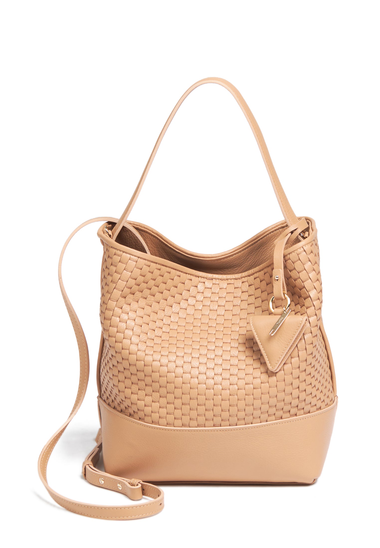Parise 51 Large Bucket bag frontal view showcasing the adjustable and removable shoulder strap.
